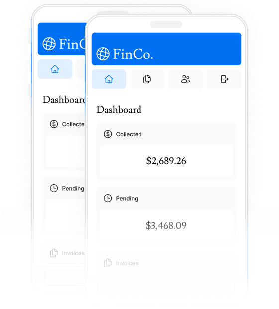 Screenshots of the dashboard project showing up on mobile version